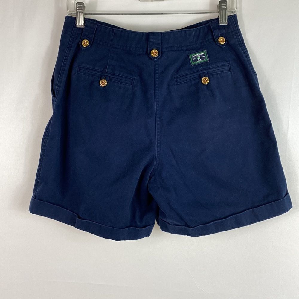 Lauren Ralph Lauren Vintage navy blue Chino cuffed shorts size 8P - Picture 3 of 9